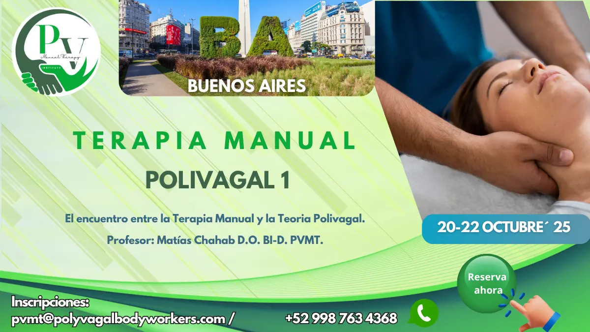 Cartel curso Terapia Manual Polivagal PVMT1 CABA