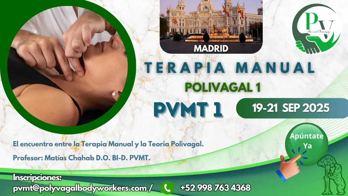 Cartel curso Terapia Manual Polivagal PVMT1 Madrid