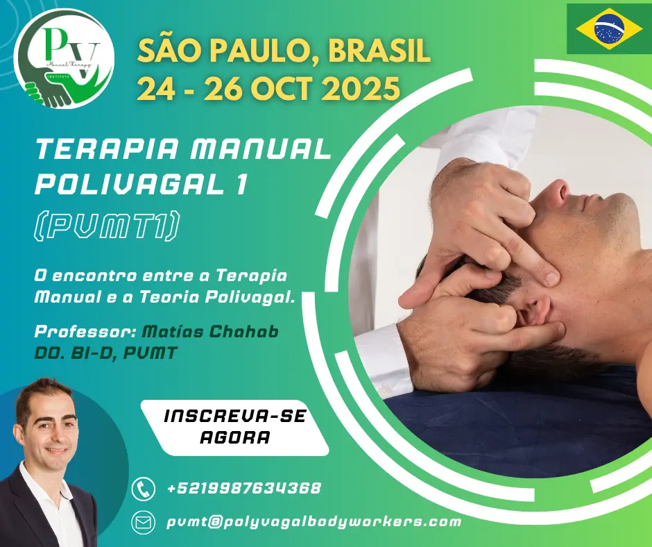 Cartaz do curso Terapia Manual Polivagal PVMT1 – São Paulo