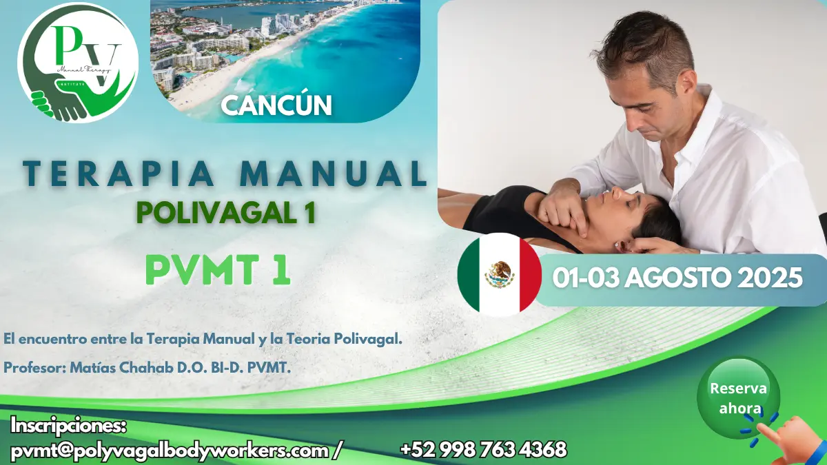 Cartel curso Terapia Manual Polivagal PVMT1 Cancún