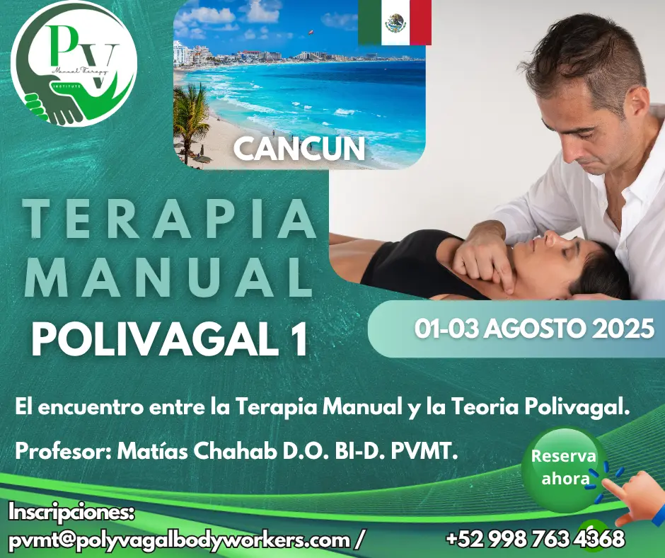 Cartel curso Terapia Manual Polivagal PVMT1 Cancún
