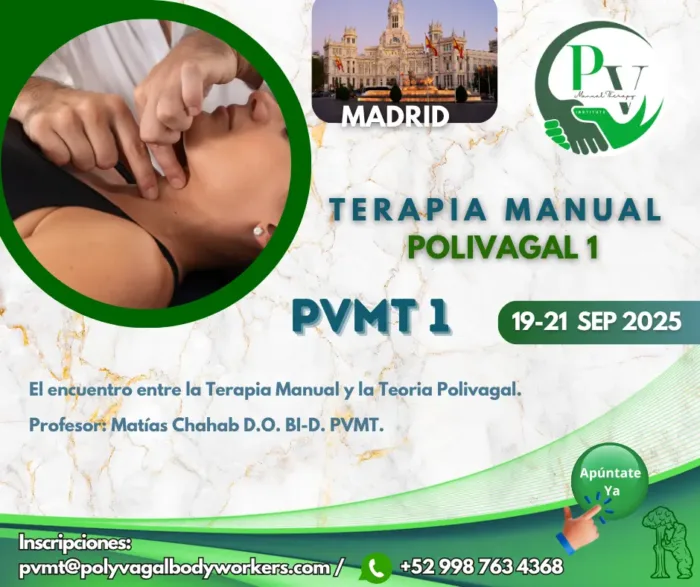 Cartel curso Terapia Manual Polivagal PVMT1 Madrid