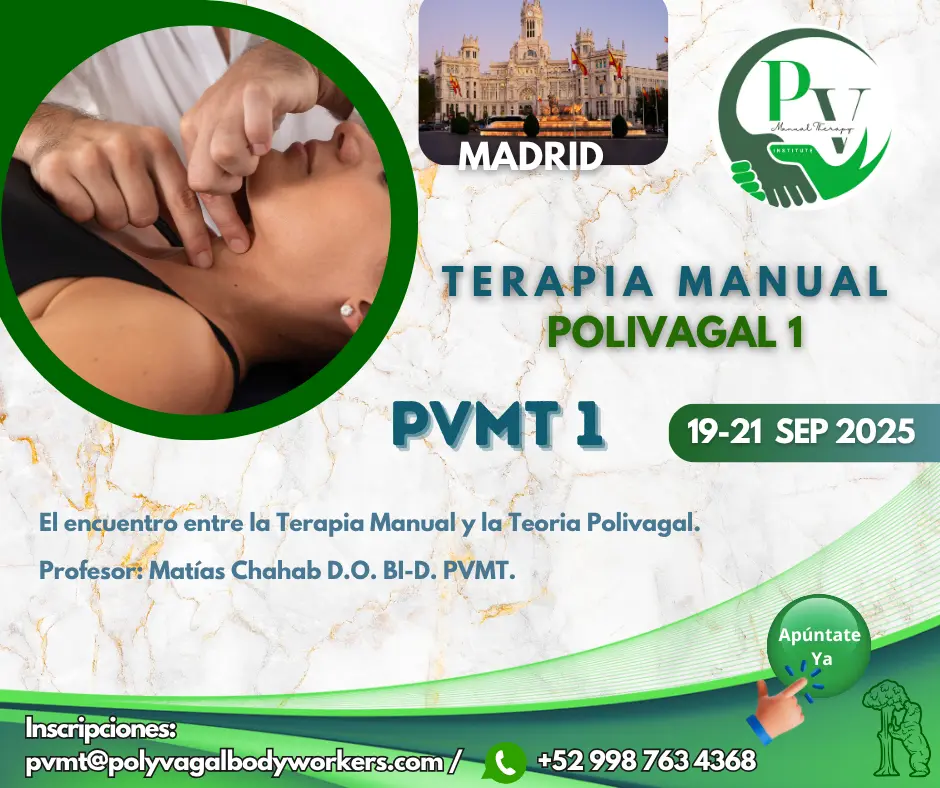 Cartel curso Terapia Manual Polivagal PVMT1 Madrid