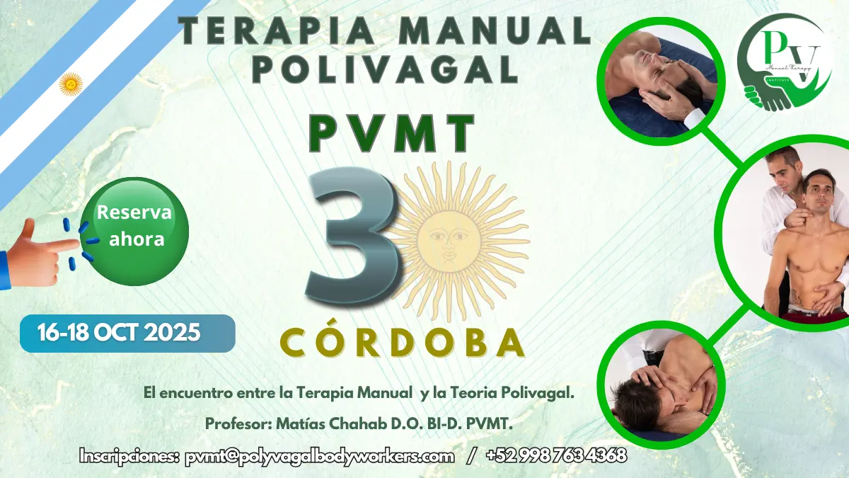 Cartel curso Terapia Manual Polivagal PVMT3 Córdoba