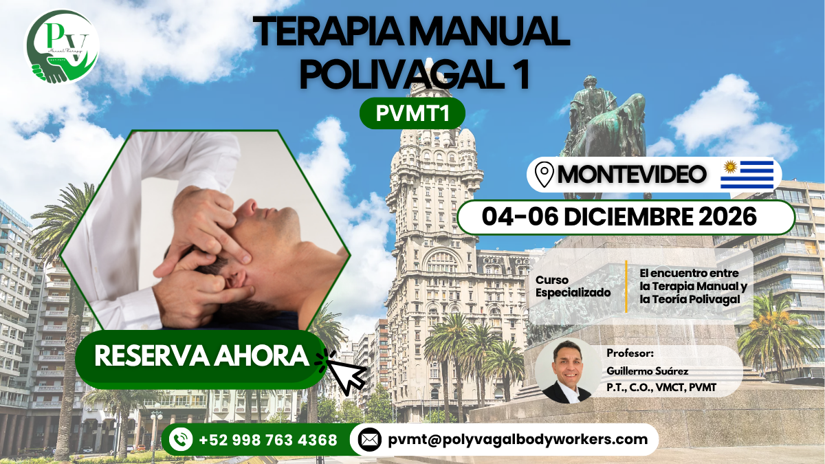 Cartel curso Terapia Manual Polivagal PVMT1 Montevideo