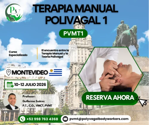 Cartel curso Terapia Manual Polivagal PVMT1 Montevideo