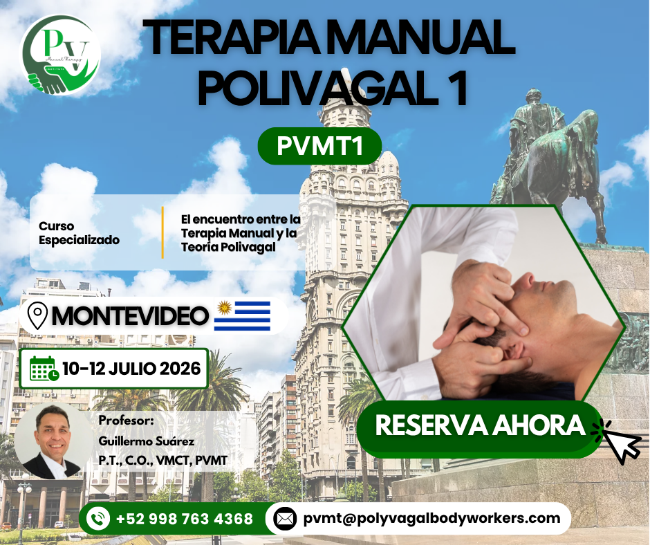 Cartel curso Terapia Manual Polivagal PVMT1 Montevideo
