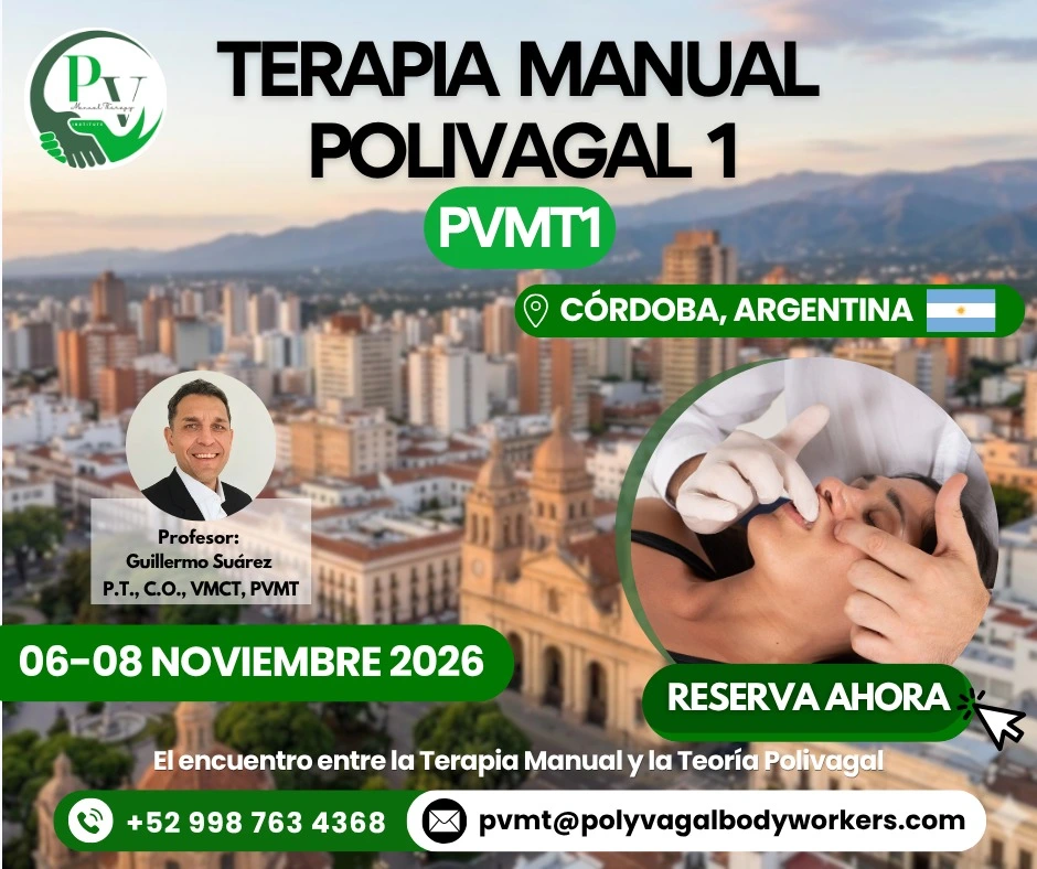 Cartel curso Terapia Manual Polivagal PVMT1 Córdoba