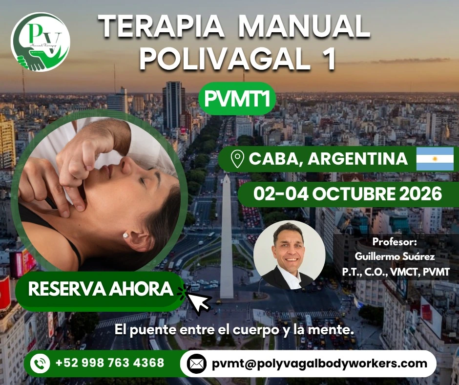 PVMT1 CABA – Formación Polivagal Bodyworkers Cartel curso Terapia Manual Polivagal PVMT1 CABA