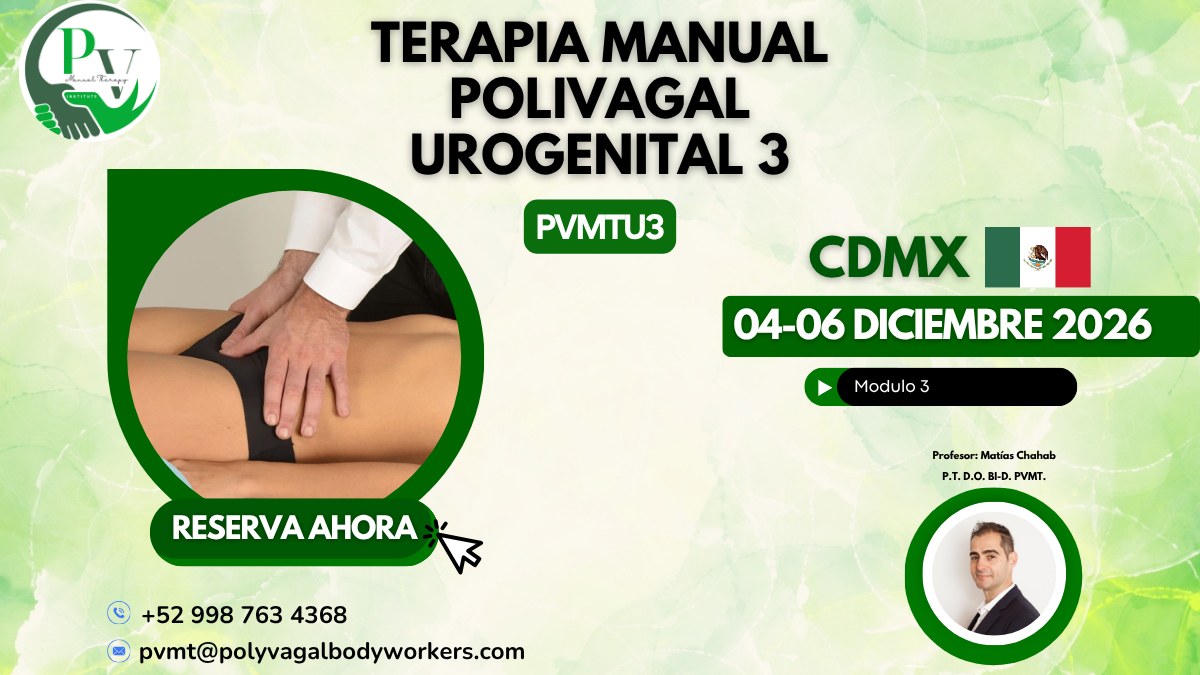 Cartel curso Terapia Manual Polivagal Urogenital PVMTU3 CDMX